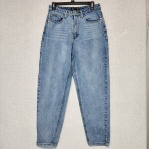Pretty Little Thing Denim Mom Jeans Size 6 28" 28x28 Tapered Alternative Baggy